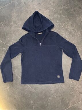 Women's Navy Half-Zip Hooded Sweater